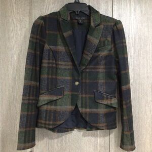 Belle Vere Plaid Blazer - Green and Brown